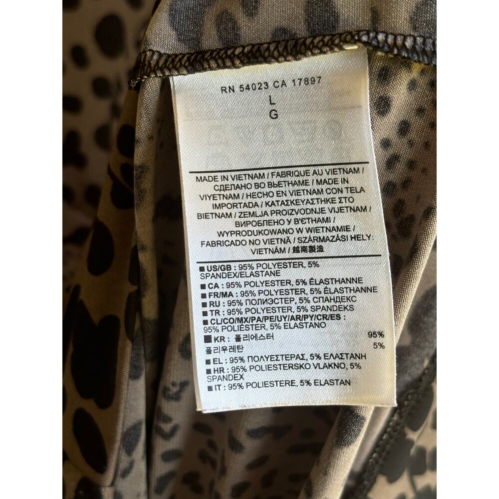 Banana Republic Womens Animal Print Dress 3/4 Sleeve‎ Leopard Print Brown Size L - Picture 4 of 4